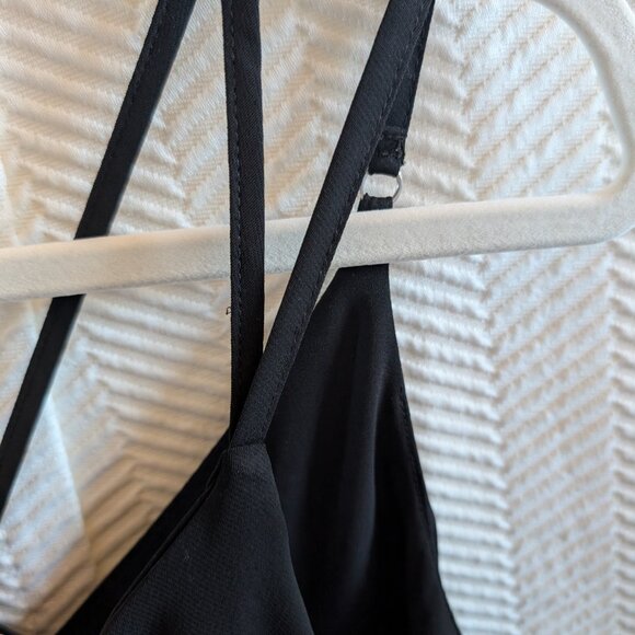 Topshop Black Criss-Cross Back Mini Slip Dress  Size 2 Strappy NWT Cocktail - Picture 10 of 11